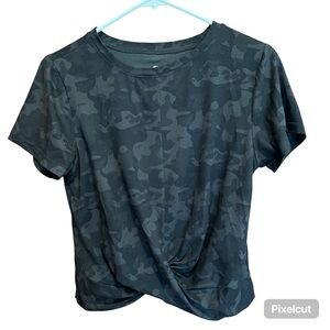 Camo Twist Knot Tee